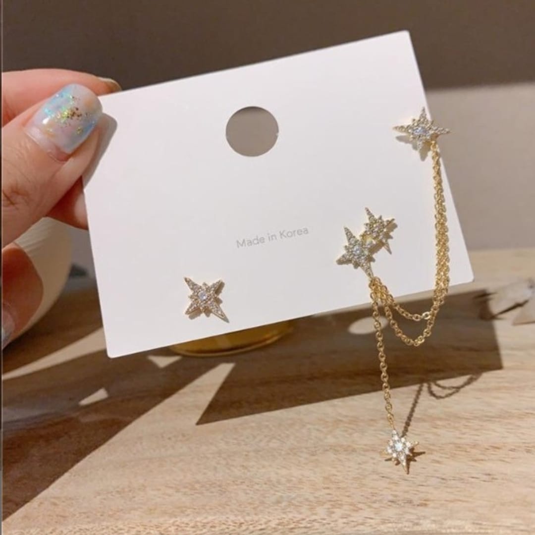 NUEVOS ARETES MODA COREANA ESTRELLAS